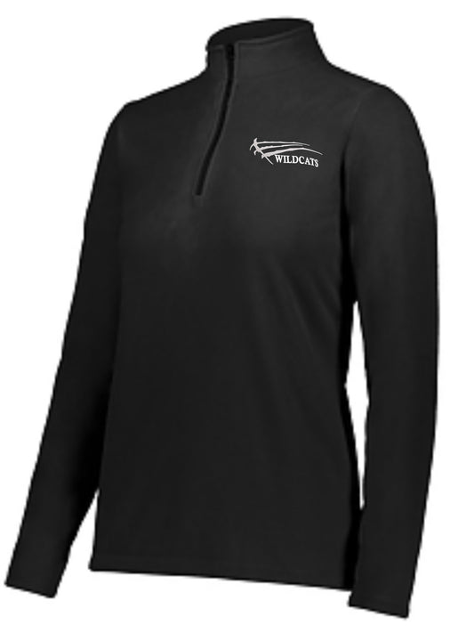 Women's Black Quarter-Zip Fleece with E-logo