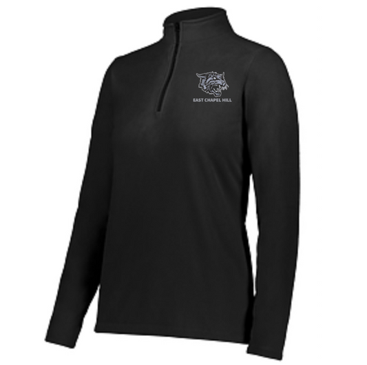 Women's Black Quarter-Zip Fleece with Wildcat logo